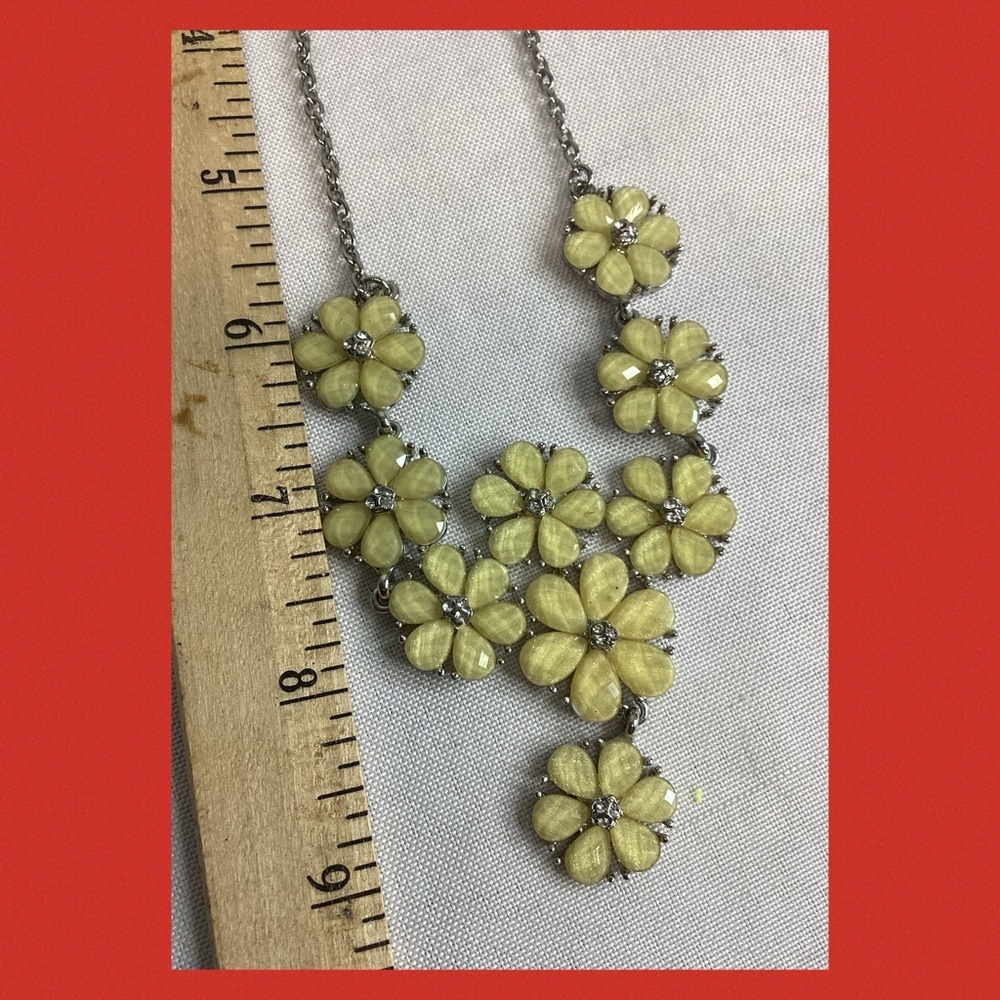 Yellow flowered necklace.